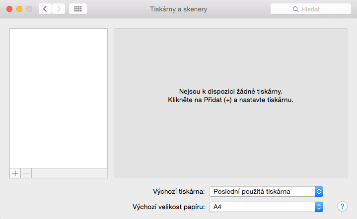 Předvolby syst&eacute;mu a vyberte tisk&aacute;rny a skenery.