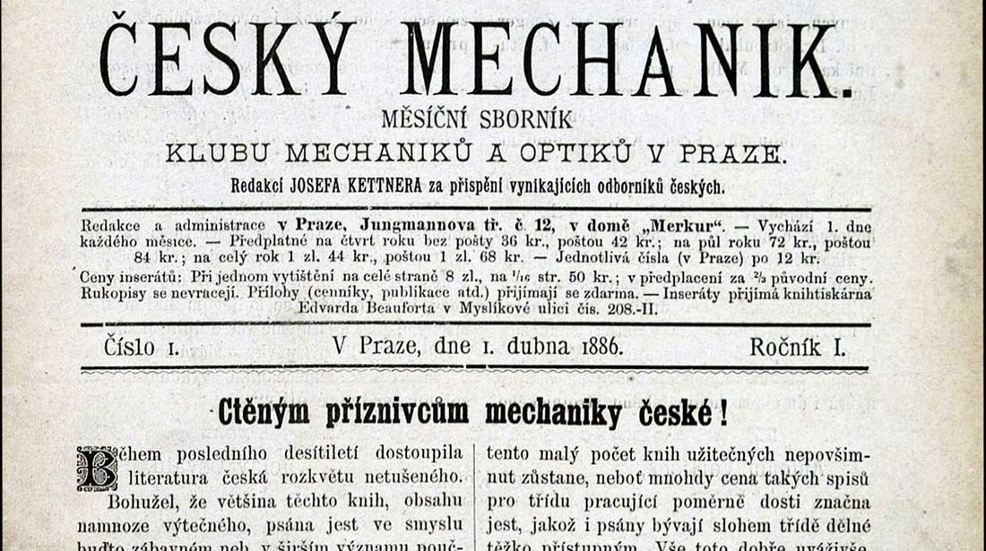Česk&yacute; mechanik: měs&iacute;čn&iacute; sborn&iacute;k klubu mechaniků a optiků v Praze